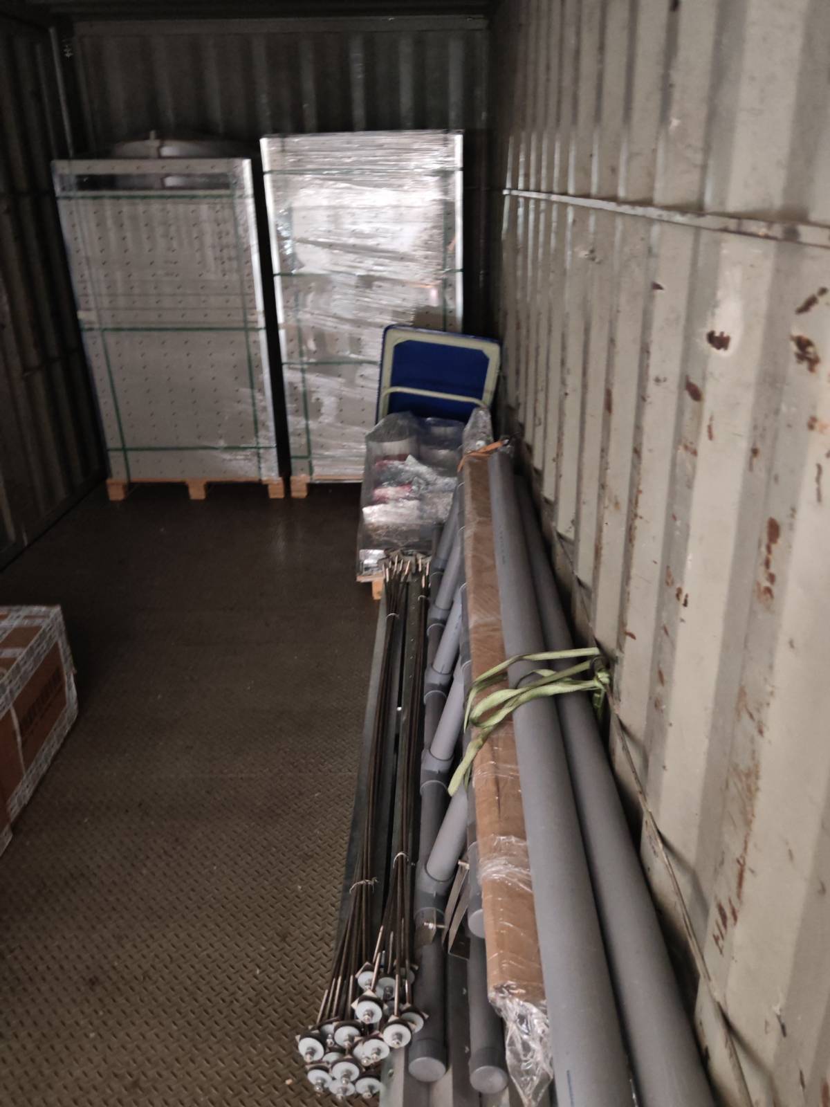 Commercial panels loaded into the lorry during pickup in Subang Jaya