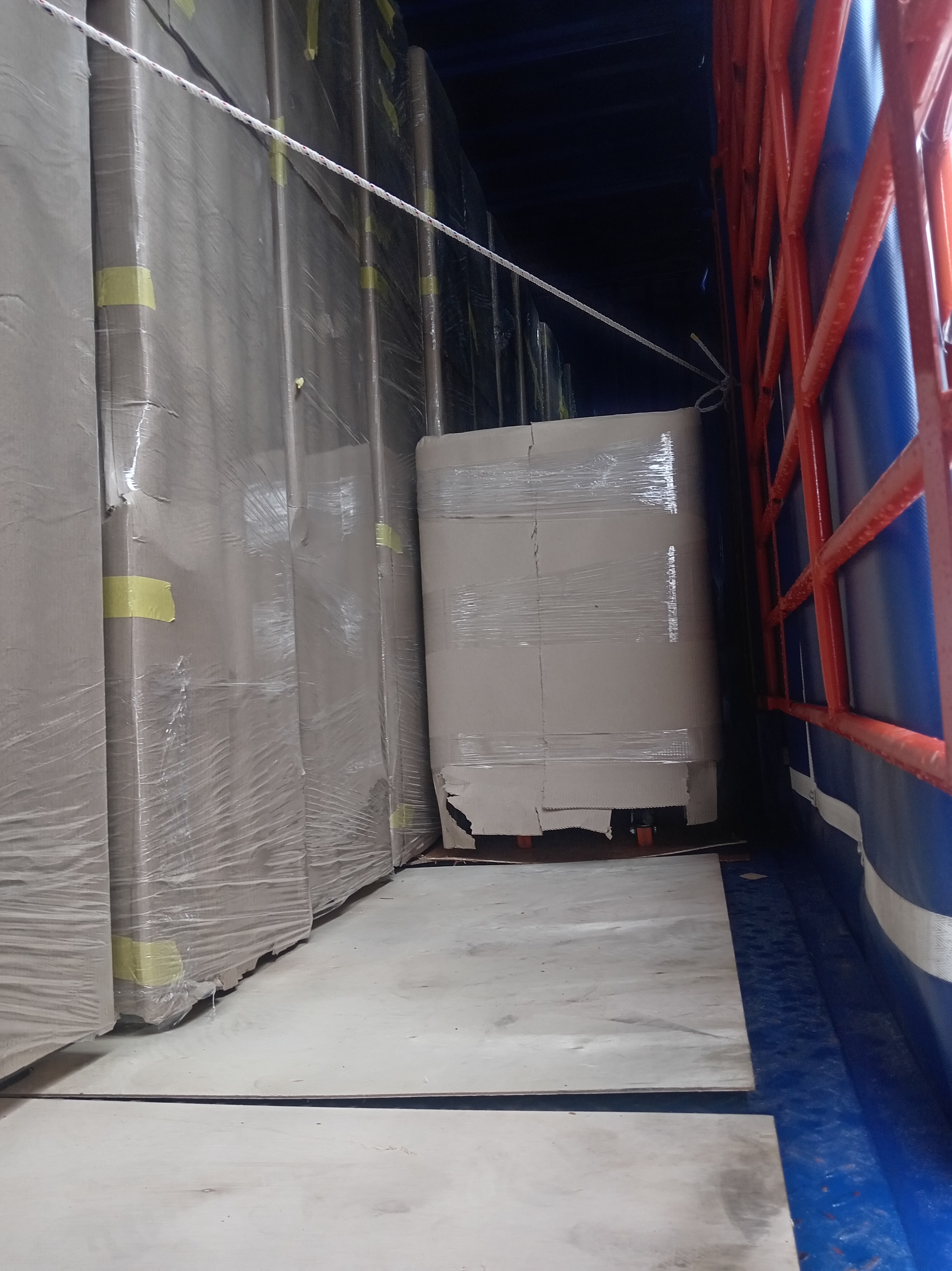 Wrapped commercial cargo at pickup in Sungai Buloh